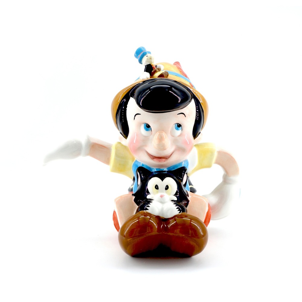 NEW Pinocchio Ceramic Figural Teapot Figaro Jiminy Cricket Original Box NOS
